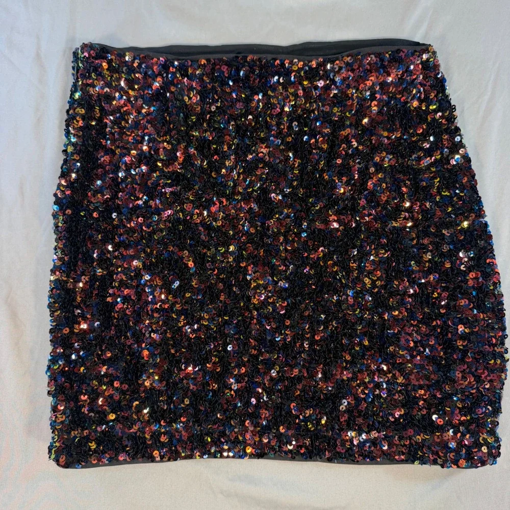Sequin Mini Skirt M Disco Party Girl Glam Indie Sleaze Festival Sparkly 70s NEW